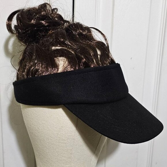 Billy Bob Man Bun Visor Costume Brown Hair Wig Hat Messy Disguise Funny Novelty - Picture 1 of 3